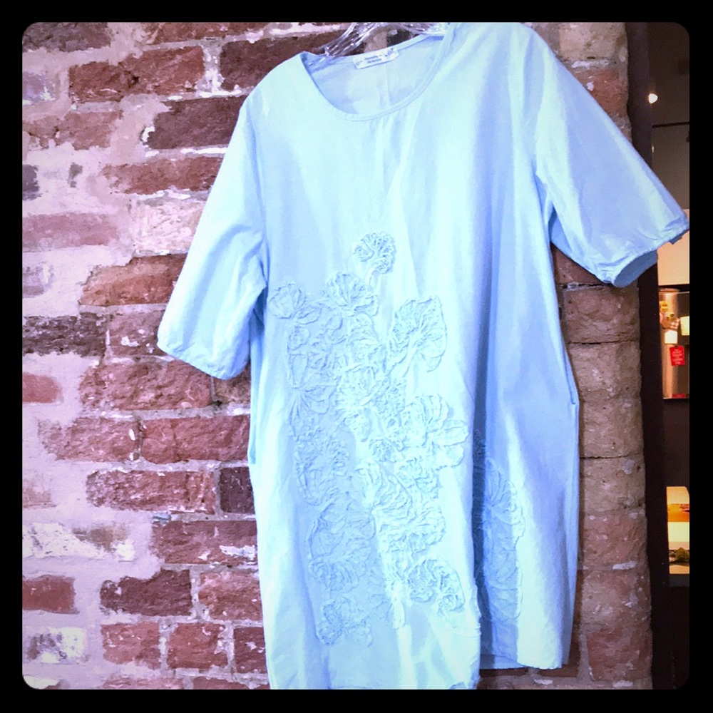 Pale blue cotton dress